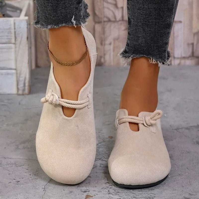 Retro Flat Shoes New Design Shallow Loafers Women's Casual and Comfortable Solid Color Women's Shoes Zapatos De Muje