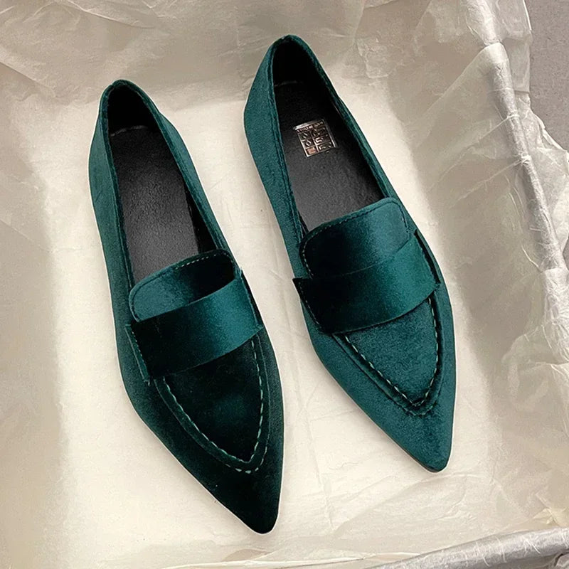 Women Flats Ballet Dance Pointed Toe Sandals Shoes 2024 Spring New Designer Loafers Shoes Suede Casual Sport Walking
