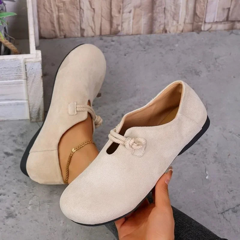 Retro Flat Shoes New Design Shallow Loafers Women's Casual and Comfortable Solid Color Women's Shoes Zapatos De Muje