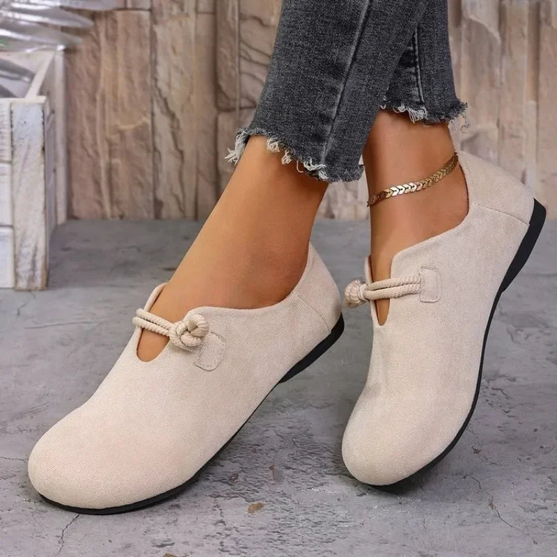 Retro Flat Shoes New Design Shallow Loafers Women's Casual and Comfortable Solid Color Women's Shoes Zapatos De Muje