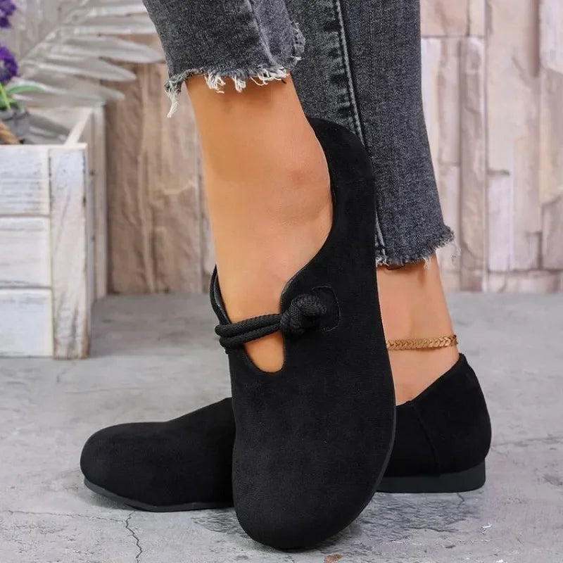 Retro Flat Shoes New Design Shallow Loafers Women's Casual and Comfortable Solid Color Women's Shoes Zapatos De Muje